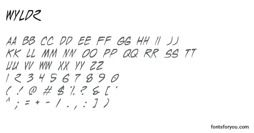 Czcionka Wyld2 – alfabet, cyfry, specjalne znaki