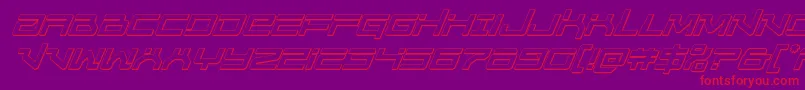 Unitedplanets3Dital-fontti – punaiset fontit violetilla taustalla