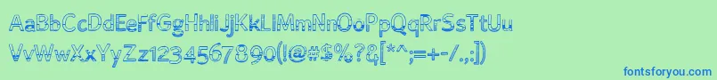 Alumfreepromotional Font – Blue Fonts on Green Background