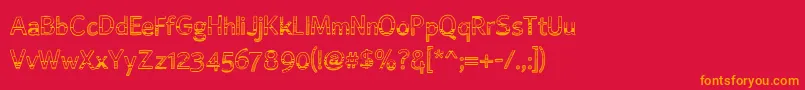 Alumfreepromotional Font – Orange Fonts on Red Background