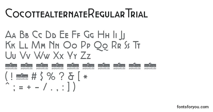 A fonte CocottealternateRegularTrial – alfabeto, números, caracteres especiais