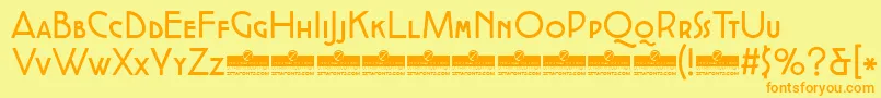 フォントCocottealternateRegularTrial – オレンジの文字が黄色の背景にあります。