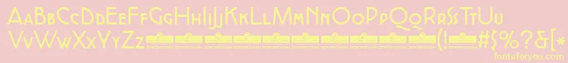 CocottealternateRegularTrial-fontti – keltaiset fontit vaaleanpunaisella taustalla