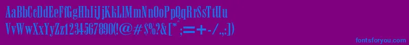 フォントAnacondaRegularDb – 紫色の背景に青い文字