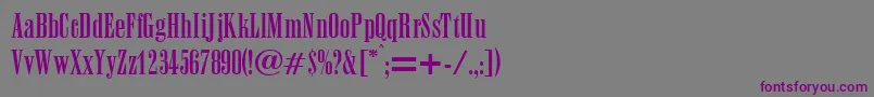 Fonte AnacondaRegularDb – fontes roxas em um fundo cinza