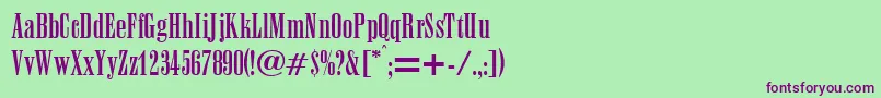 Шрифт AnacondaRegularDb – фиолетовые шрифты на зелёном фоне
