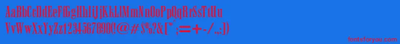 AnacondaRegularDb Font – Red Fonts on Blue Background