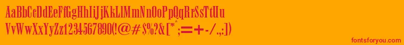AnacondaRegularDb-Schriftart – Rote Schriften auf orangefarbenem Hintergrund