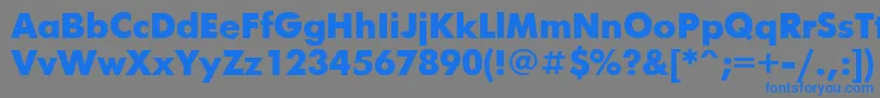 フォントFuturise – 灰色の背景に青い文字