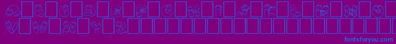 フォントNohofontCatswhite – 紫色の背景に青い文字