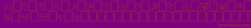 NohofontCatswhite-Schriftart – Braune Schriften auf violettem Hintergrund
