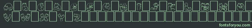 フォントNohofontCatswhite – 黒い背景に緑の文字