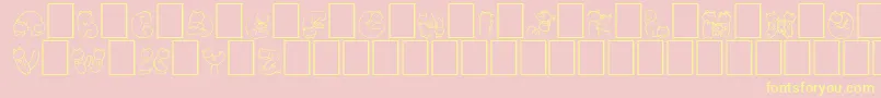 フォントNohofontCatswhite – 黄色のフォント、ピンクの背景