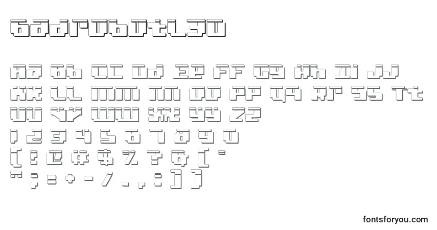 Badrobotl3D-fontti – aakkoset, numerot, erikoismerkit