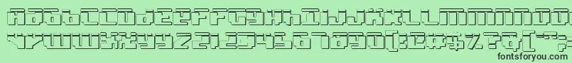 フォントBadrobotl3D – 緑の背景に黒い文字