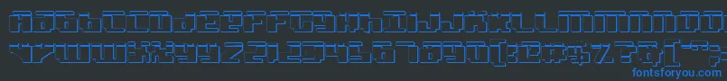 フォントBadrobotl3D – 黒い背景に青い文字