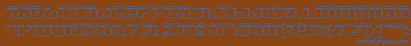Badrobotl3D-Schriftart – Blaue Schriften auf braunem Hintergrund