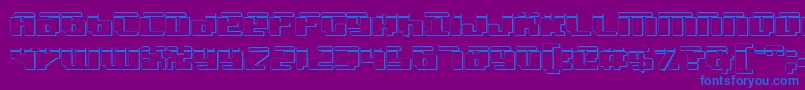 フォントBadrobotl3D – 紫色の背景に青い文字