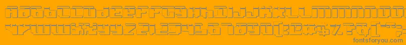 Badrobotl3D-Schriftart – Graue Schriften auf orangefarbenem Hintergrund