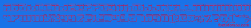 Badrobotl3D-Schriftart – Rote Schriften auf blauem Hintergrund