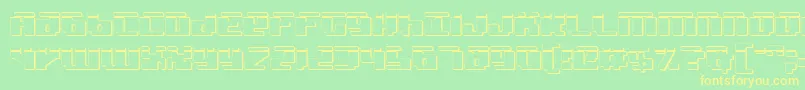 フォントBadrobotl3D – 黄色の文字が緑の背景にあります