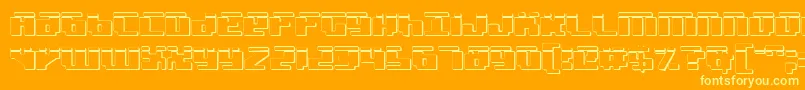 Badrobotl3D-Schriftart – Gelbe Schriften auf orangefarbenem Hintergrund