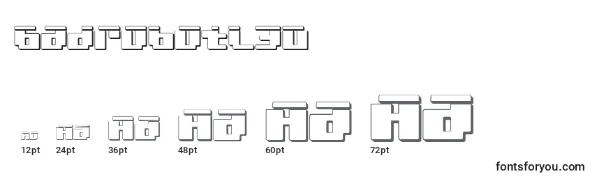Badrobotl3D Font Sizes