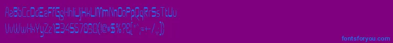 フォントAunchantedcondense – 紫色の背景に青い文字