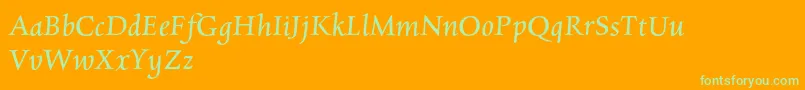 CharpentierrenredOblique Font – Green Fonts on Orange Background