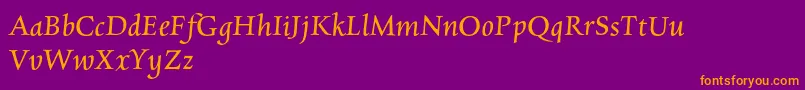 CharpentierrenredOblique Font – Orange Fonts on Purple Background