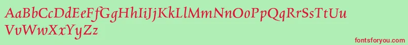 CharpentierrenredOblique Font – Red Fonts on Green Background