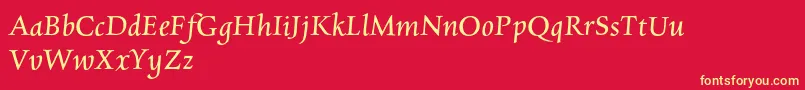 CharpentierrenredOblique Font – Yellow Fonts on Red Background