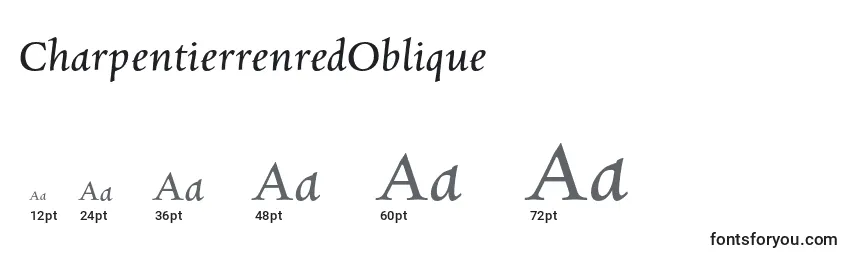 Размеры шрифта CharpentierrenredOblique