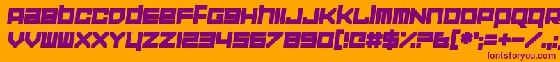 CorporationGames-Schriftart – Violette Schriften auf orangefarbenem Hintergrund