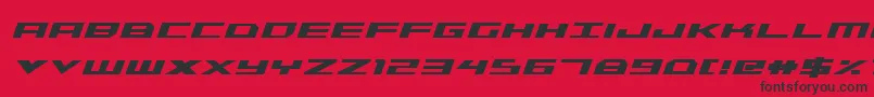 TriremeCondensedBoldItalic Font – Black Fonts on Red Background