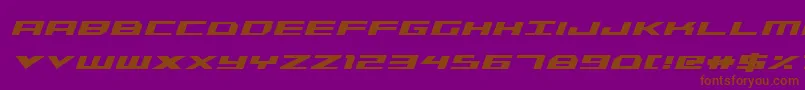 TriremeCondensedBoldItalic Font – Brown Fonts on Purple Background