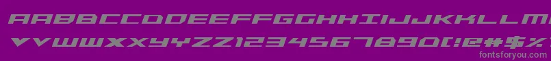 TriremeCondensedBoldItalic-Schriftart – Graue Schriften auf violettem Hintergrund