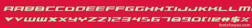 TriremeCondensedBoldItalic Font – Green Fonts on Red Background