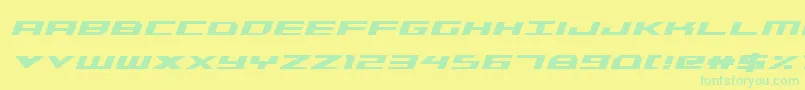 Шрифт TriremeCondensedBoldItalic – зелёные шрифты на жёлтом фоне