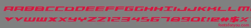 フォントTriremeCondensedBoldItalic – 赤い文字の灰色の背景