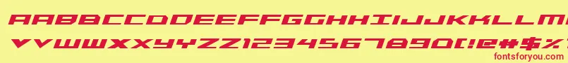 TriremeCondensedBoldItalic Font – Red Fonts on Yellow Background