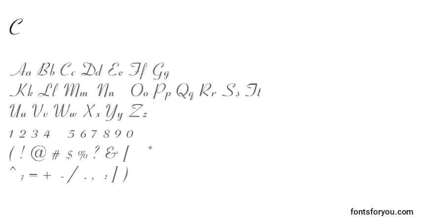 Schriftart CoronetSemiboldItalic – Alphabet, Zahlen, spezielle Symbole