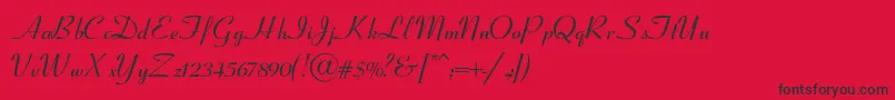 CoronetSemiboldItalic Font – Black Fonts on Red Background