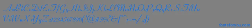 CoronetSemiboldItalic Font – Blue Fonts on Gray Background