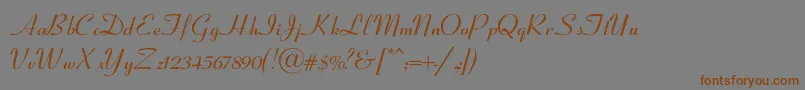 CoronetSemiboldItalic Font – Brown Fonts on Gray Background
