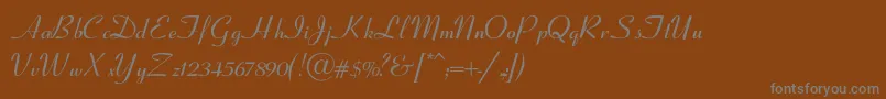 Weitere Informationen zur CoronetSemiboldItalic-Schriftart CoronetSemiboldItalic-Schriftart – Graue Schriften auf braunem Hintergrund