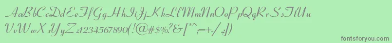 CoronetSemiboldItalic Font – Gray Fonts on Green Background