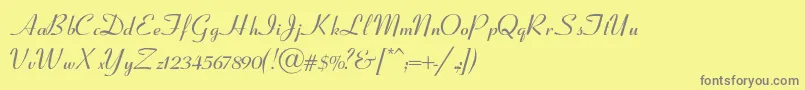 CoronetSemiboldItalic Font – Gray Fonts on Yellow Background