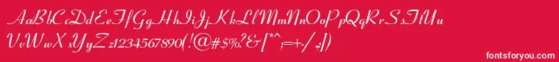 CoronetSemiboldItalic Font – White Fonts on Red Background