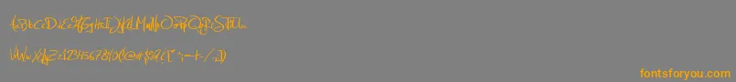JellykaEstryaHandwriting Font – Orange Fonts on Gray Background
